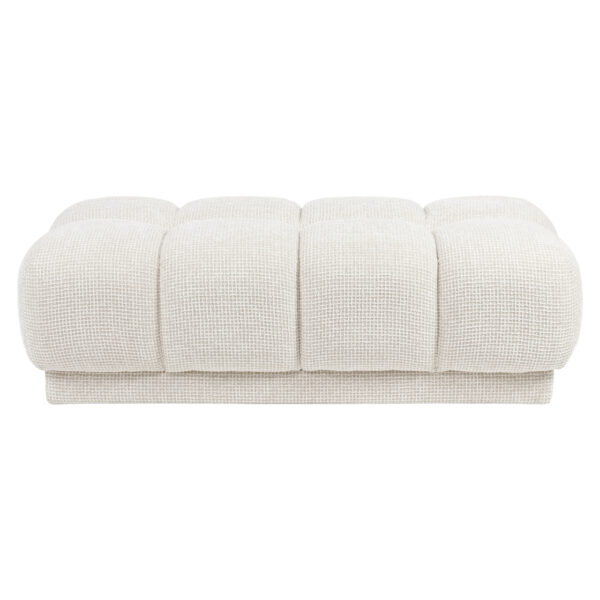 Poef & Voetenbank Noah beige blockweave