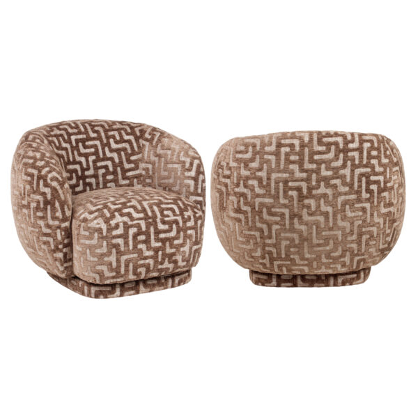 Lounge stoel Negreslo brown labyrinth swivel