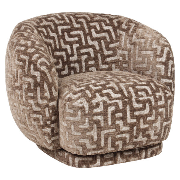 Lounge stoel Negreslo brown labyrinth swivel