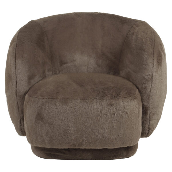 Lounge stoel Negreslo brown fluffy swivel