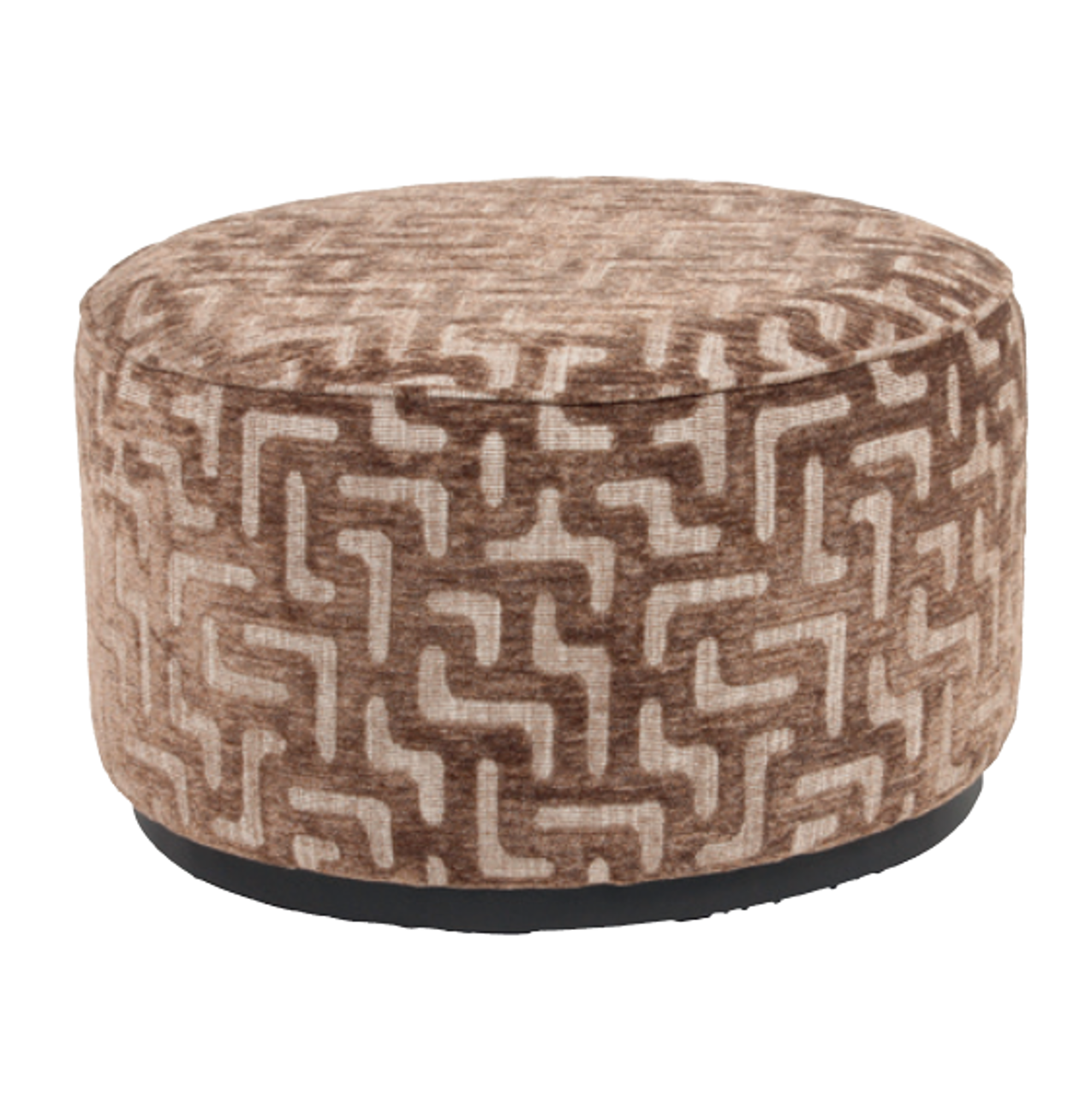 Poef & Voetenbank Lexie brown labyrinth 70Ø