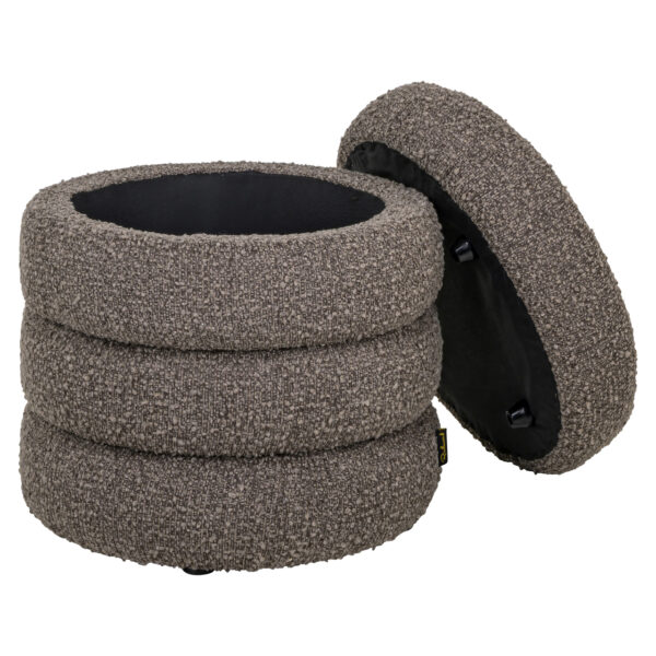 Poef & Voetenbank Adele brown chunky