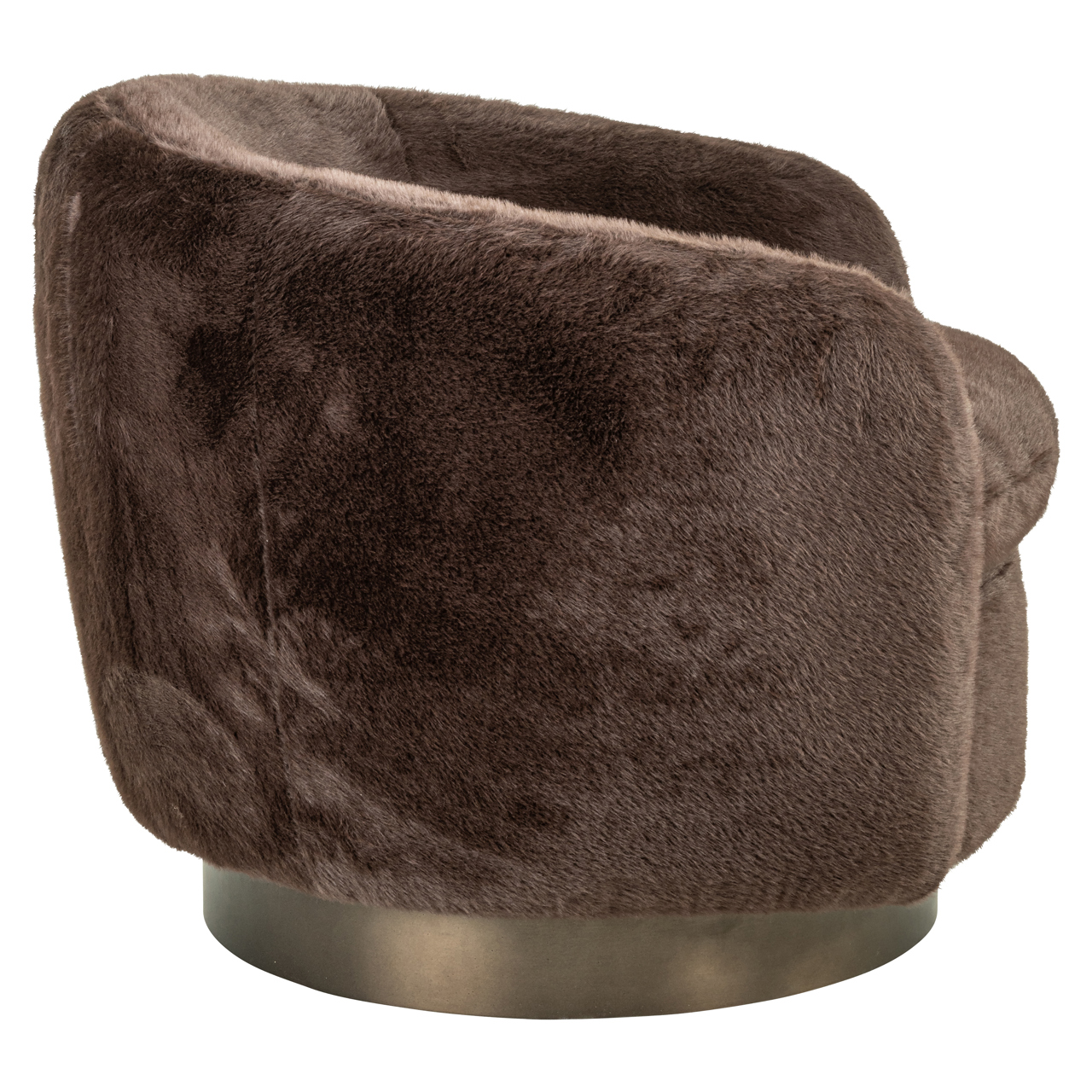 Lounge stoel Colmar chocolat fluffy swivel - Afbeelding 4