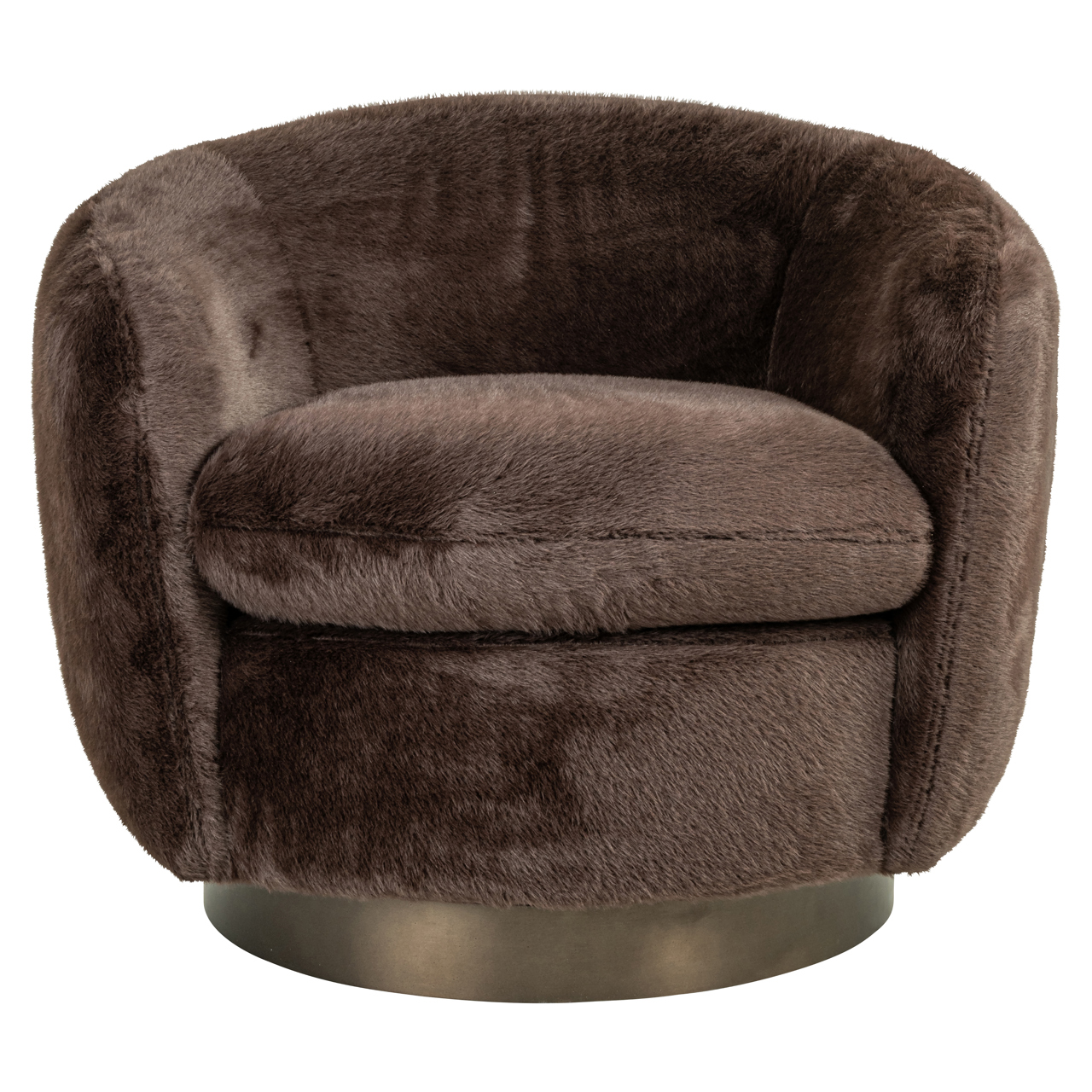Lounge stoel Colmar chocolat fluffy swivel - Afbeelding 3
