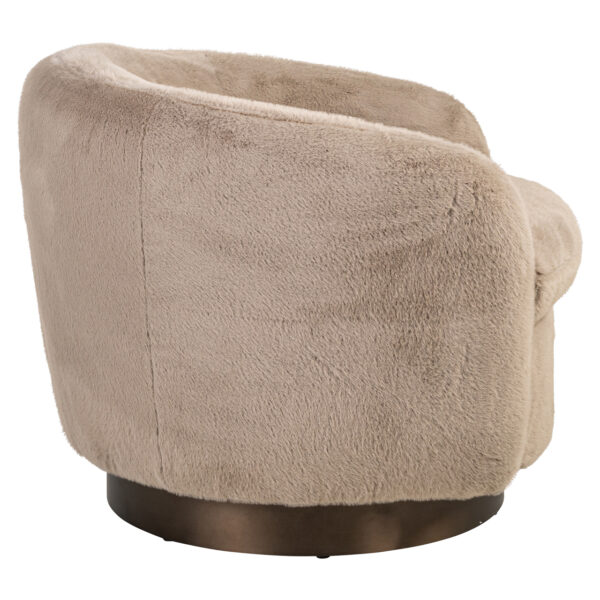 Lounge stoel Colmar khaki fluffy swivel