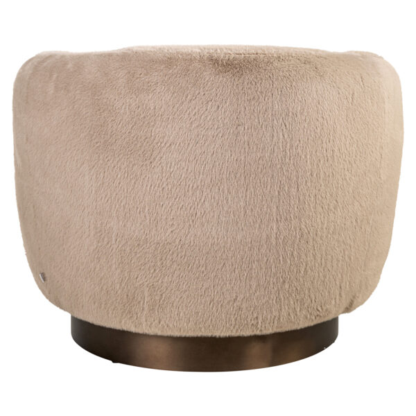 Lounge stoel Colmar khaki fluffy swivel