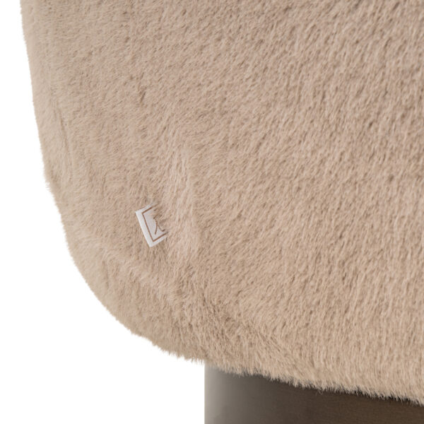 Lounge stoel Colmar khaki fluffy swivel
