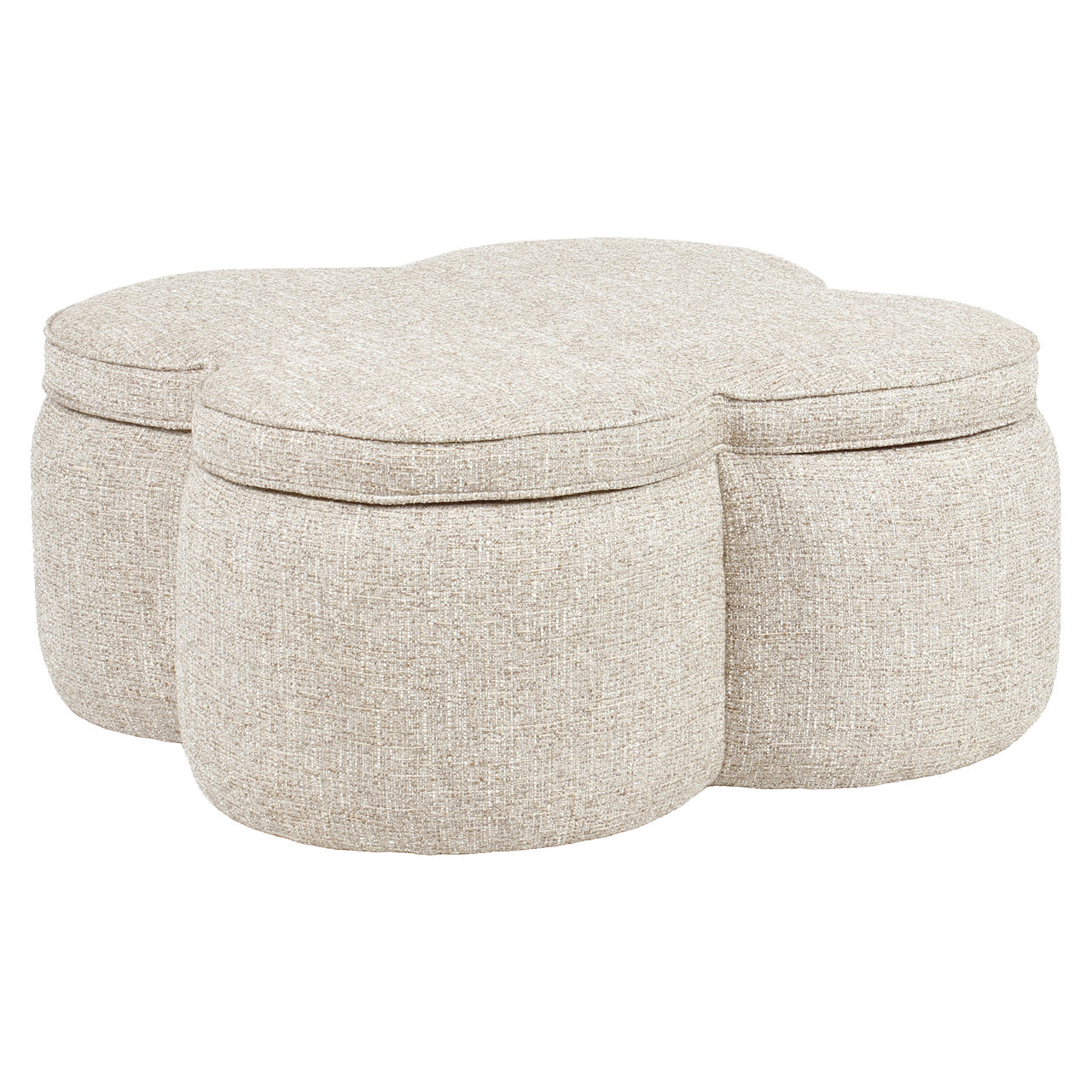 Poef & Voetenbank Corbeau sand tweed