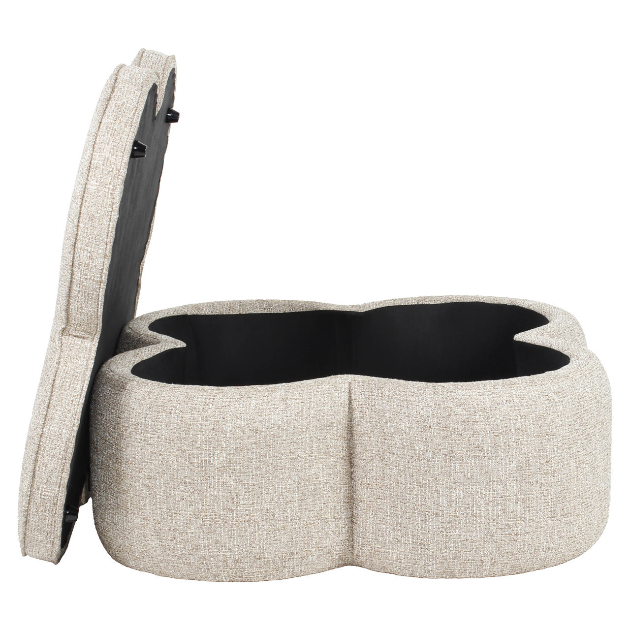 Poef & Voetenbank Corbeau sand tweed - Afbeelding 3