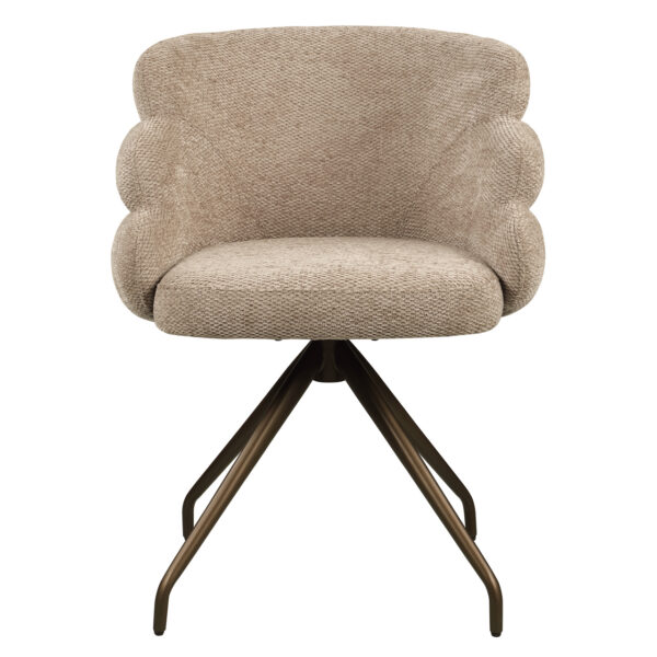Eetkamerstoel Kayla mocca boldweave swivel