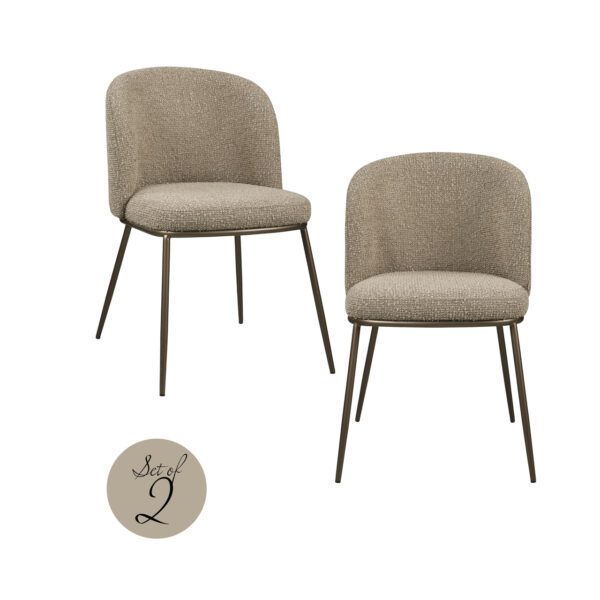 Eetkamerstoel Elvi mocca chunky fire retardant (Set of 2)