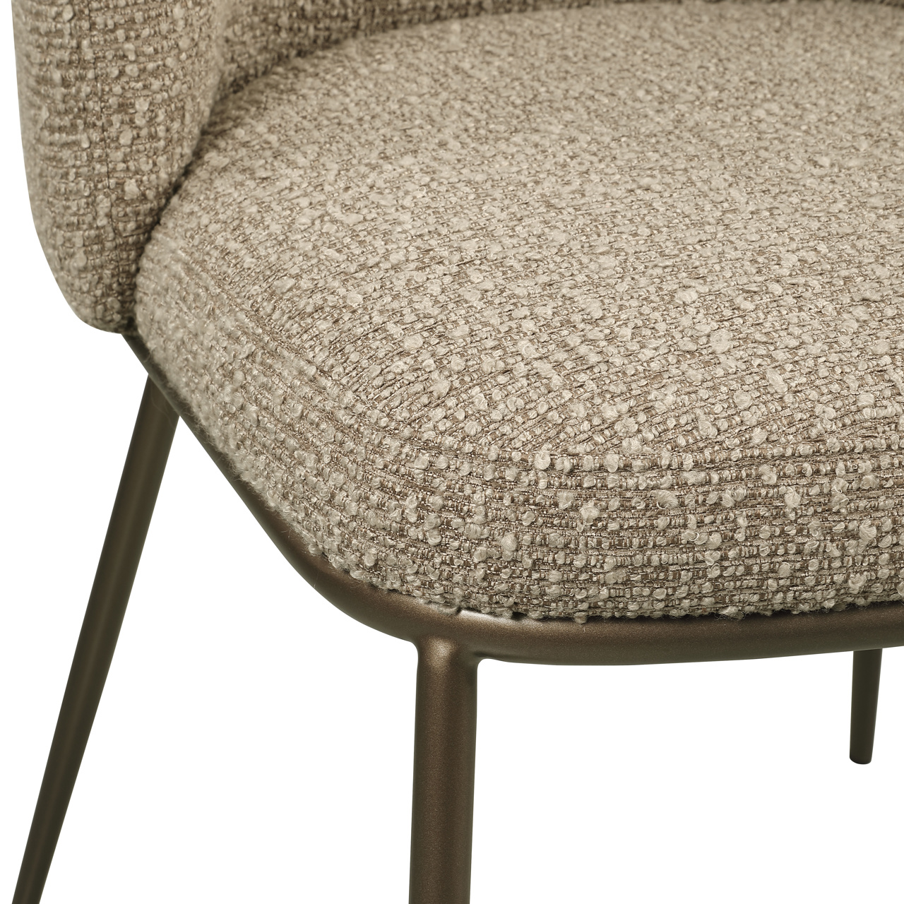 Eetkamerstoel Elvi mocca chunky fire retardant (Set of 2) - Afbeelding 6
