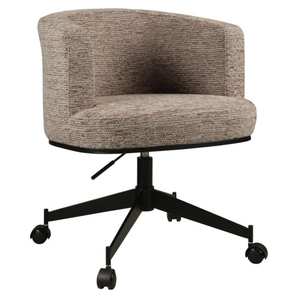 Eetkamerstoel Rochenne mocca linear swivel on wheels
