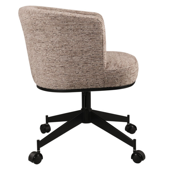 Eetkamerstoel Rochenne mocca linear swivel on wheels