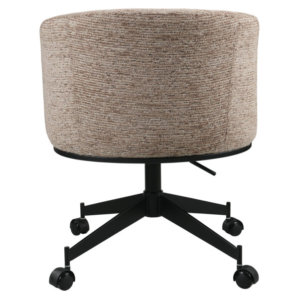 Eetkamerstoel Rochenne mocca linear swivel on wheels