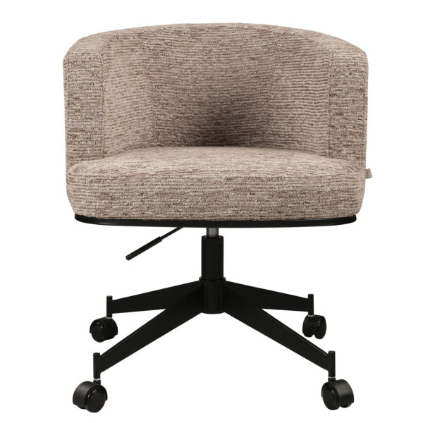 Eetkamerstoel Rochenne mocca linear swivel on wheels