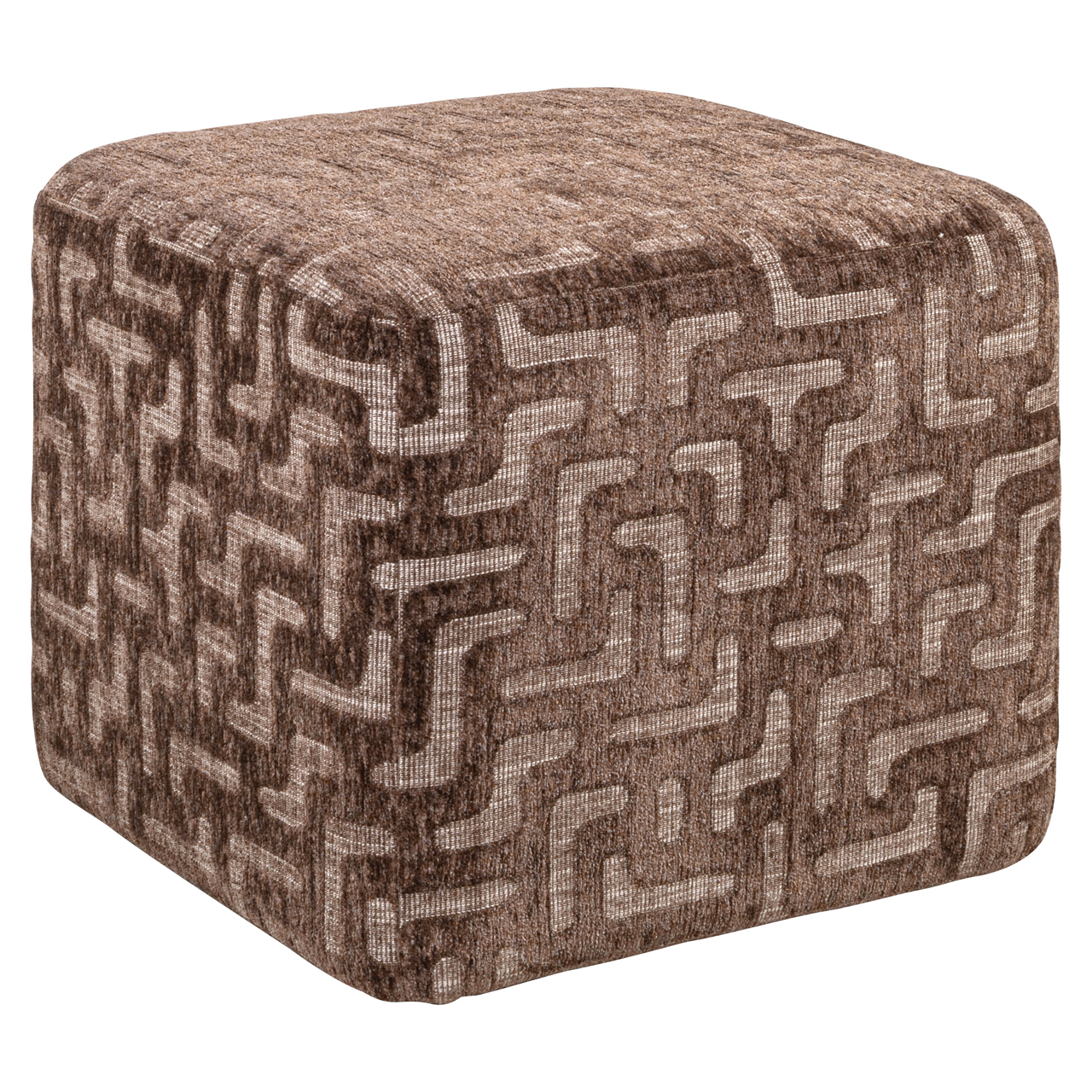 Poef & Voetenbank Ciela brown labyrinth