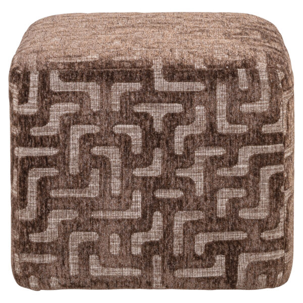 Poef & Voetenbank Ciela brown labyrinth