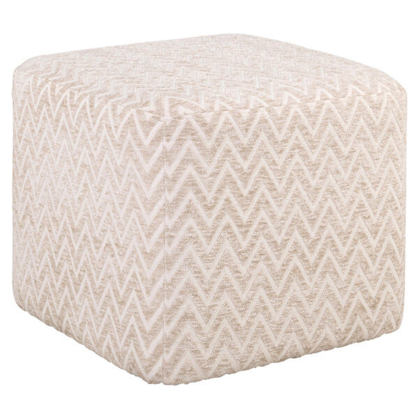 Poef & Voetenbank Ciela beige chevron