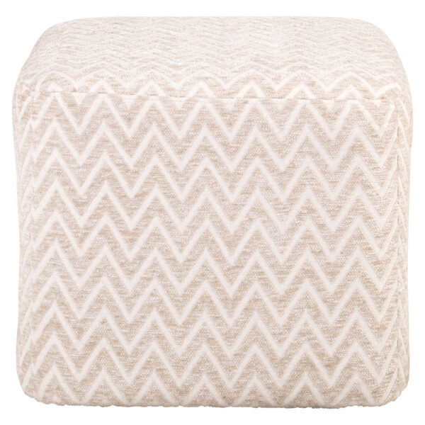 Poef & Voetenbank Ciela beige chevron