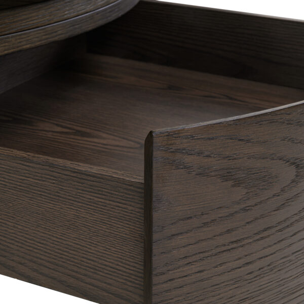 Salontafel Langford brown 90Ø 1-drawer