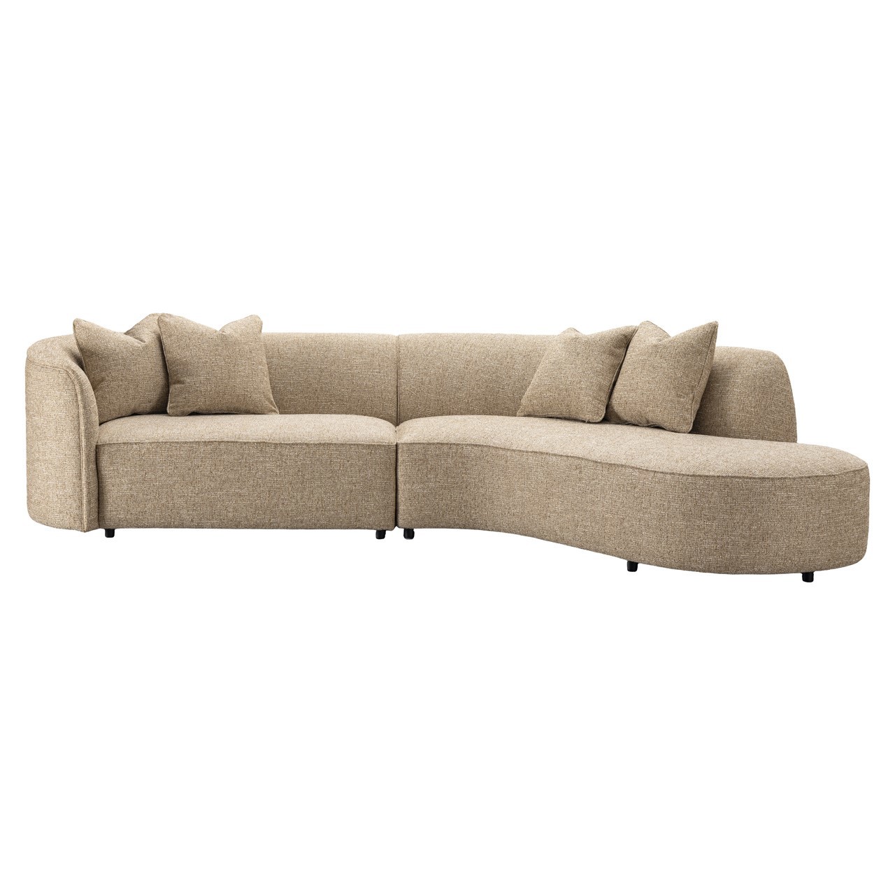 Bank Romero sand tweed ottoman right fire retardant - Afbeelding 2
