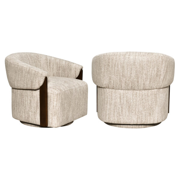 Lounge stoel Marina natural softweave swivel fire retardant