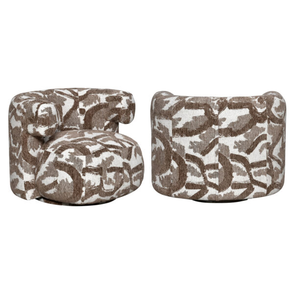 Lounge stoel Talley brown nature swivel
