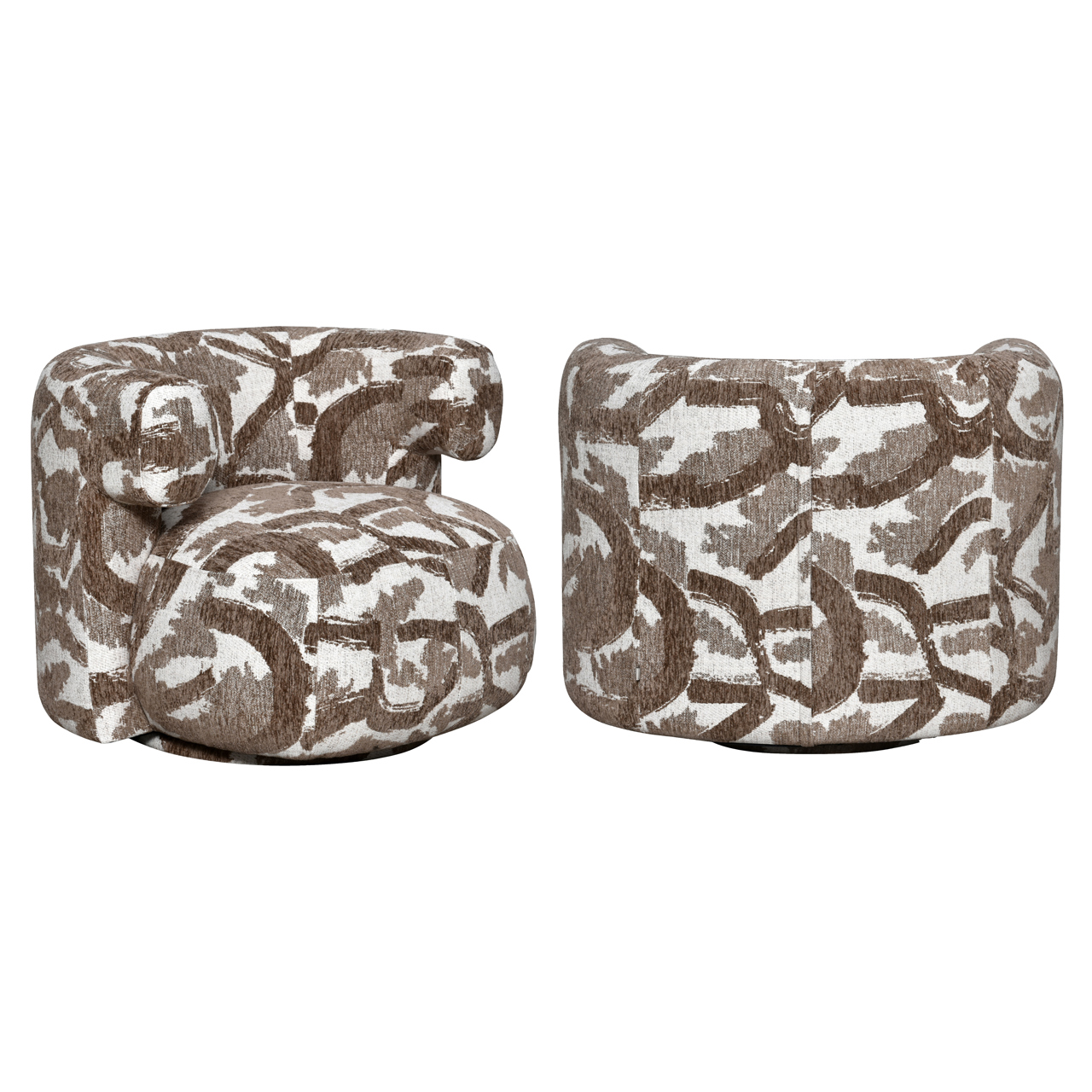 Lounge stoel Talley brown nature swivel