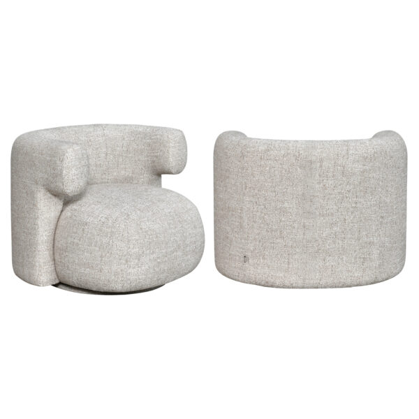 Lounge stoel Talley cream tweed swivel