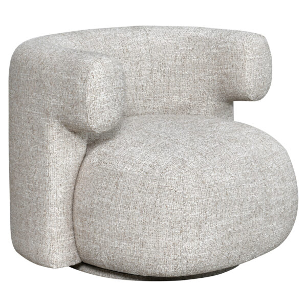 Lounge stoel Talley cream tweed swivel