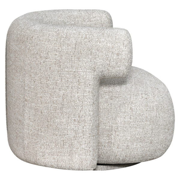 Lounge stoel Talley cream tweed swivel