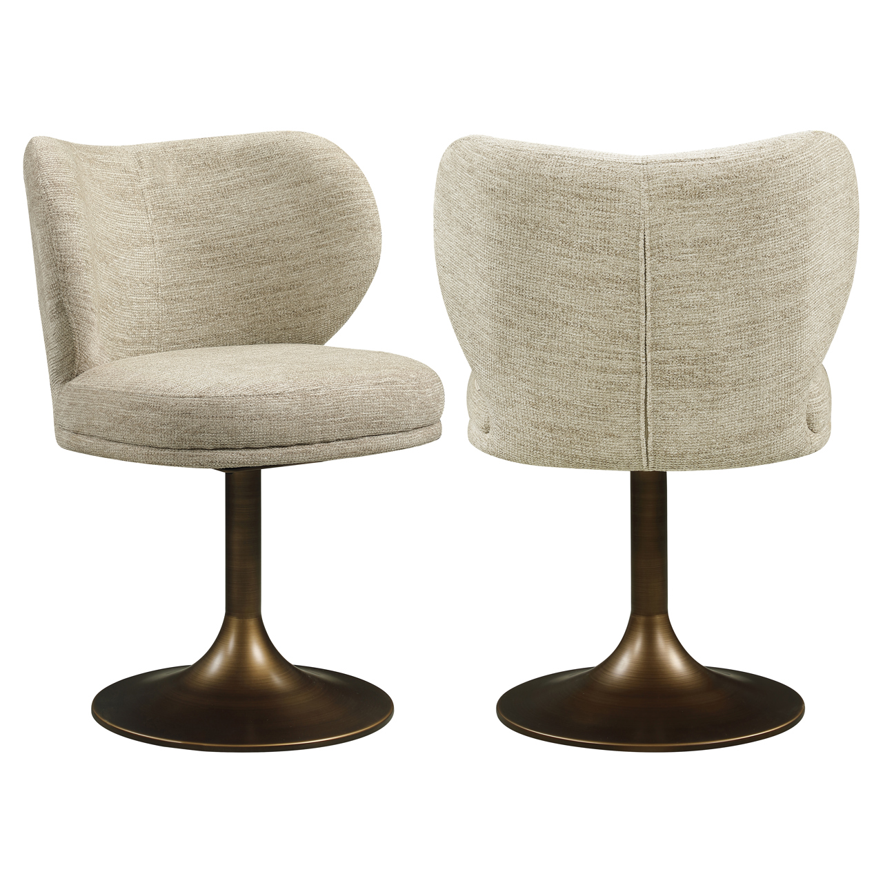 Eetkamerstoel Amely natural softweave swivel