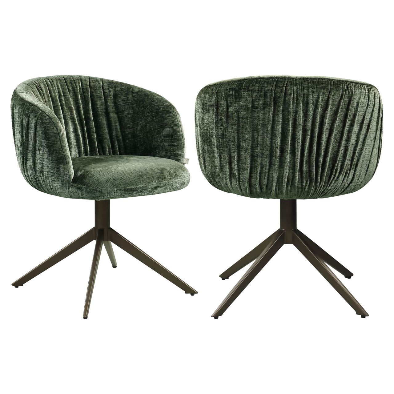 Eetkamerstoel Cassi sage chenille swivel