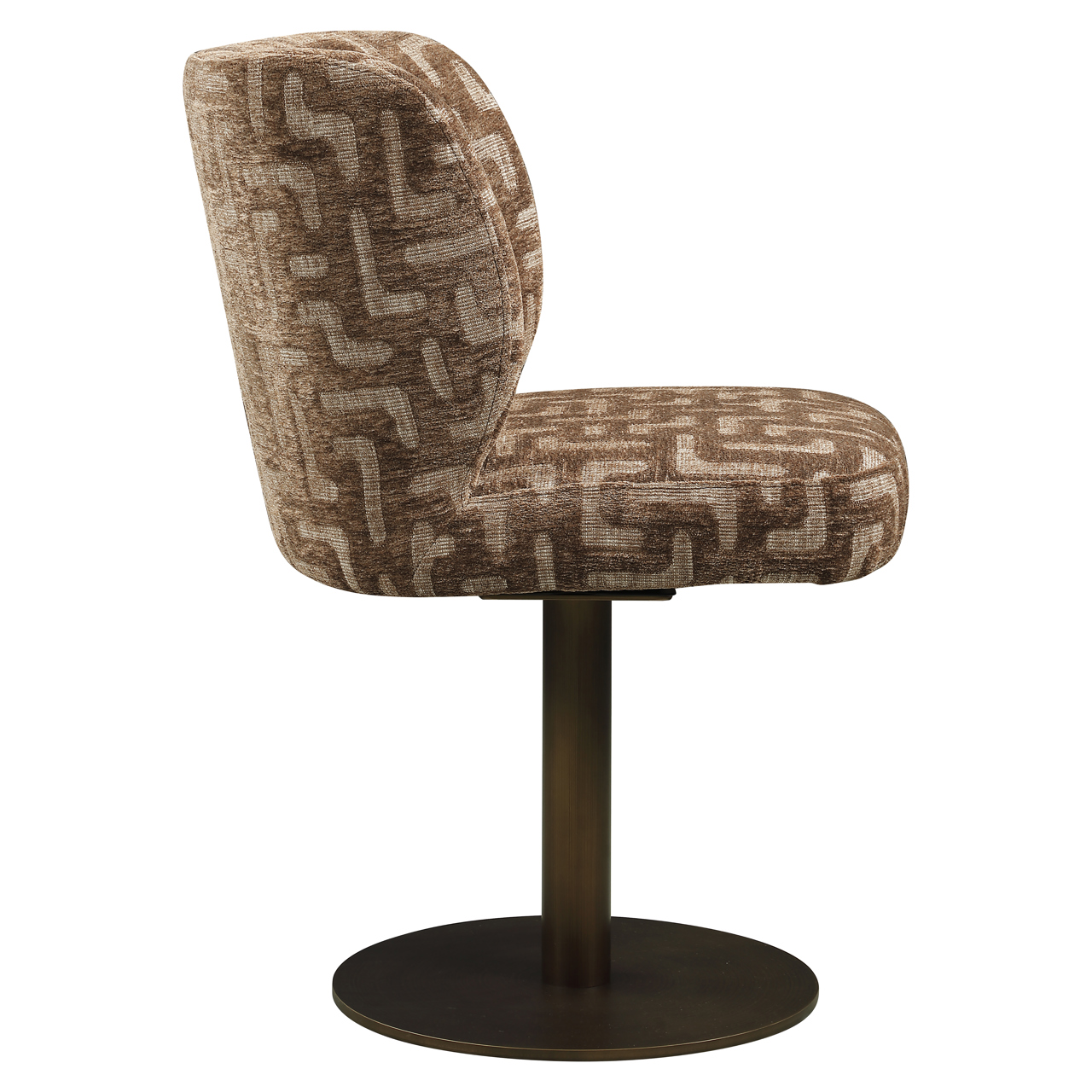 Eetkamerstoel Fiona brown labyrinth swivel - Afbeelding 4