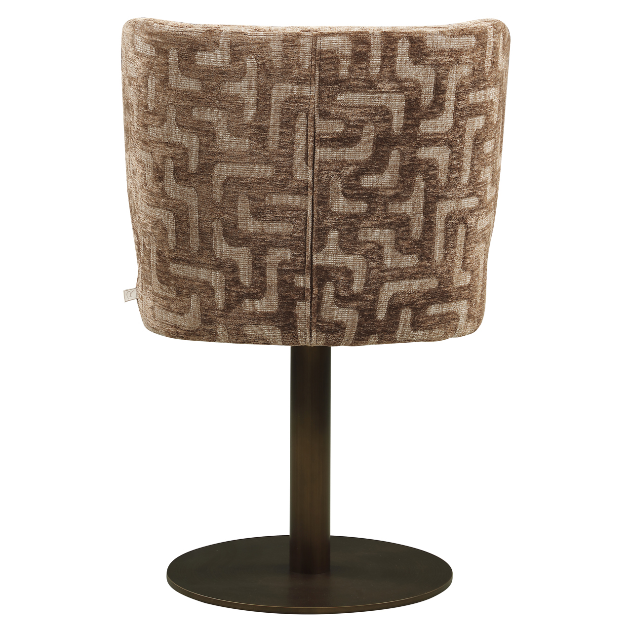Eetkamerstoel Fiona brown labyrinth swivel - Afbeelding 5