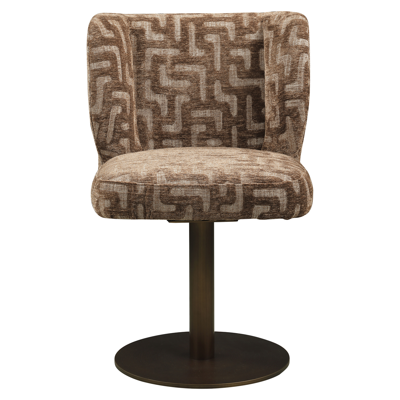 Eetkamerstoel Fiona brown labyrinth swivel - Afbeelding 3