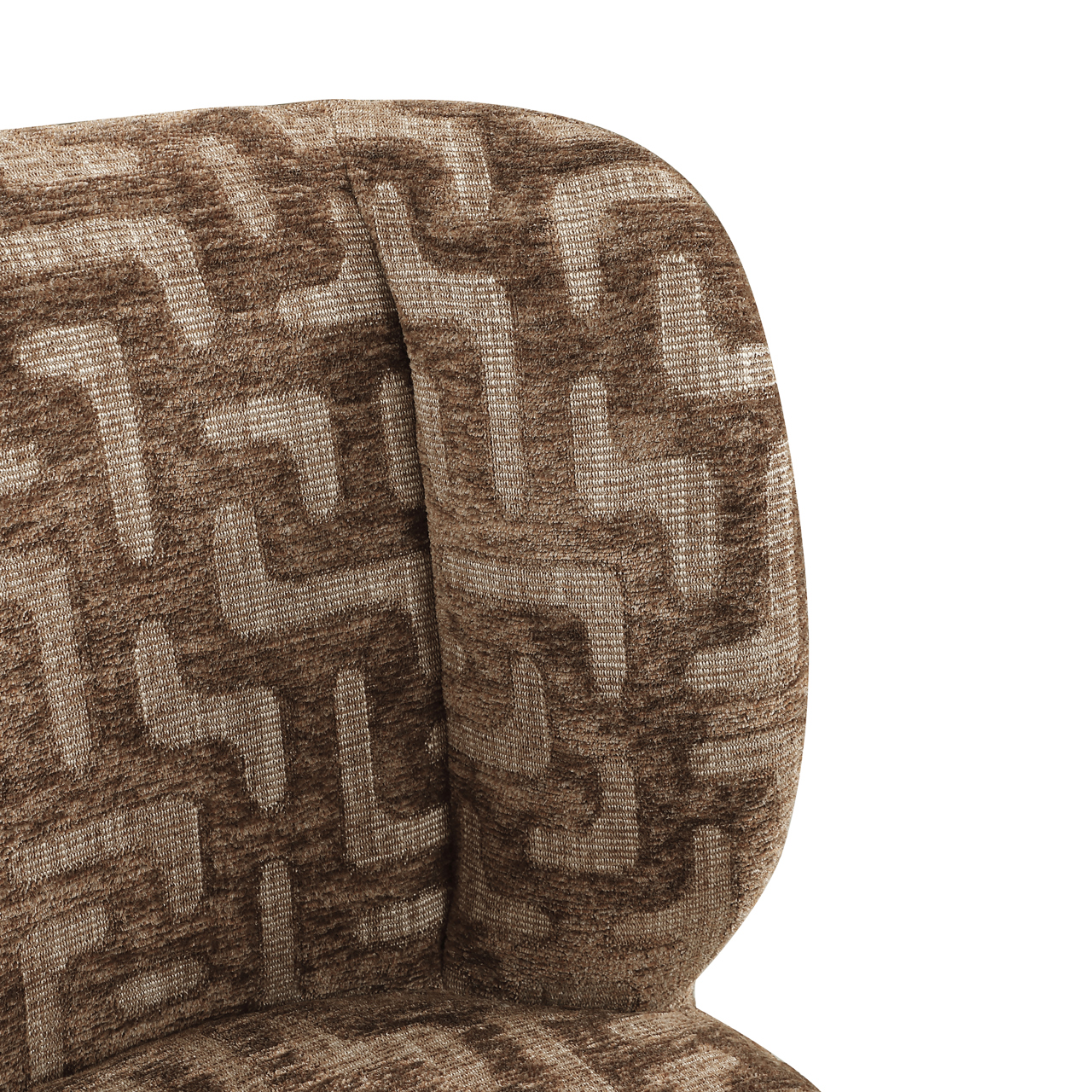 Eetkamerstoel Fiona brown labyrinth swivel - Afbeelding 6