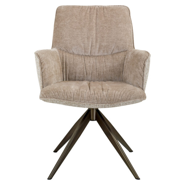 Eetkamerstoel Chase cream blockweave swivel