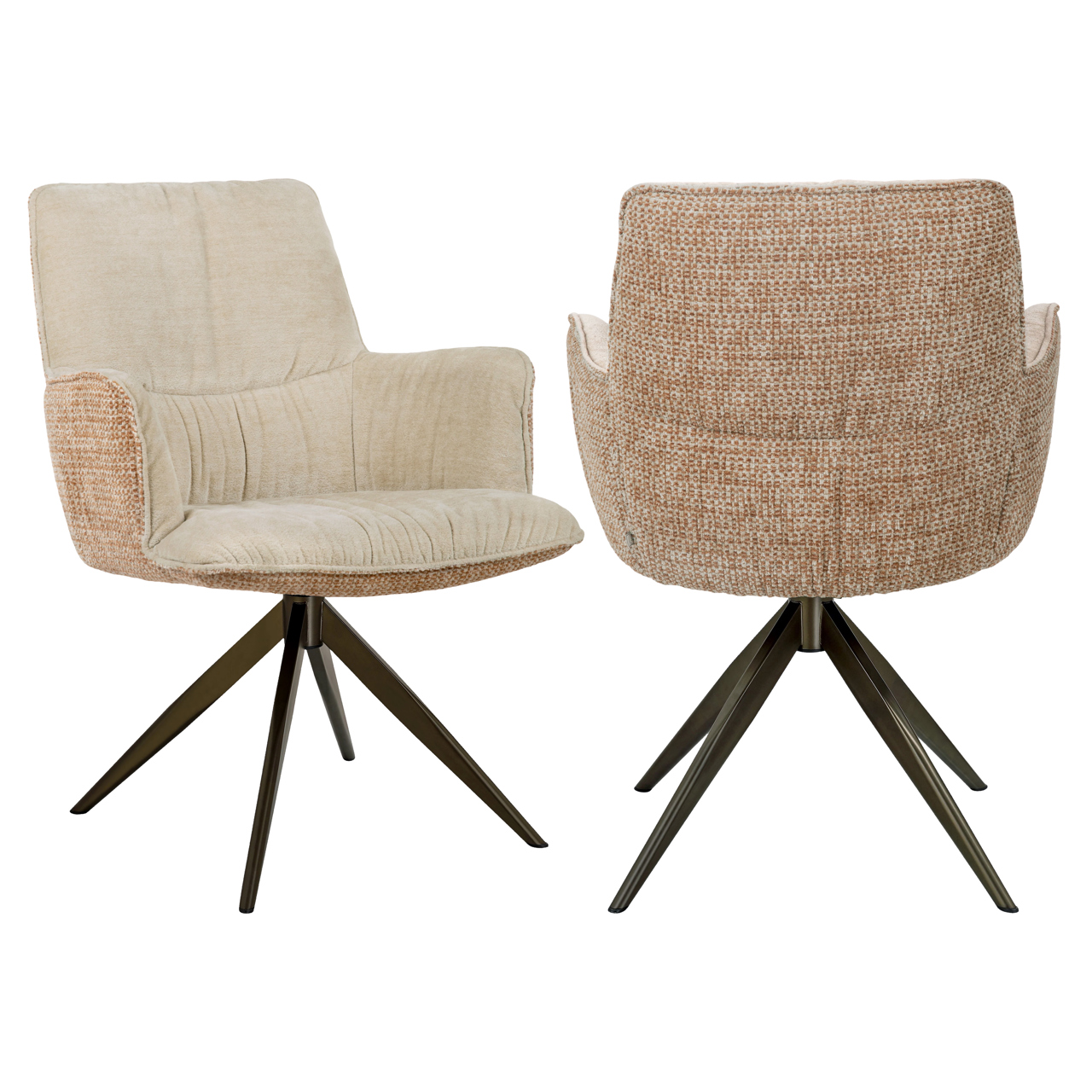 Eetkamerstoel Chase ginger jacquard swivel