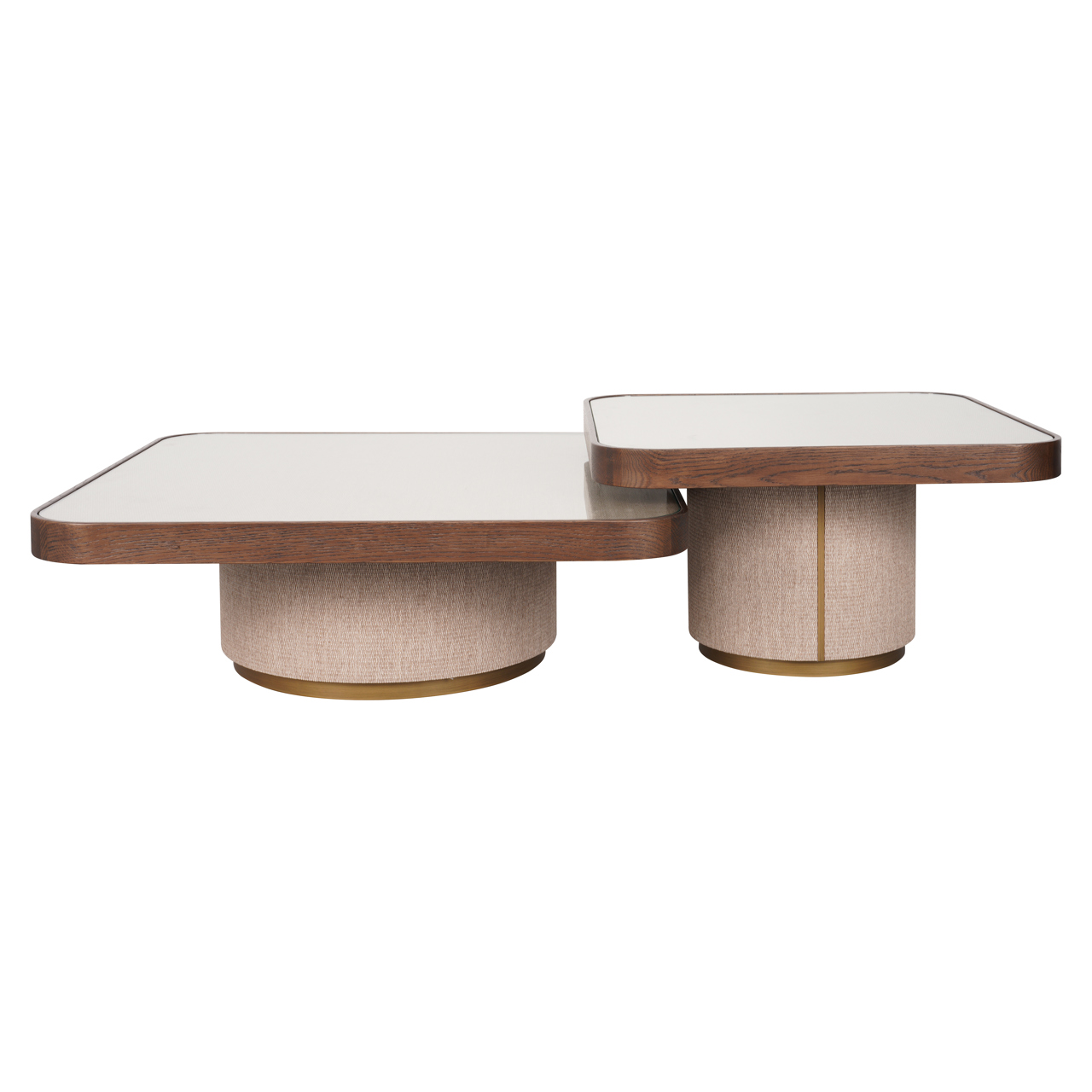 Salontafel Willox beige  including glass (Set of 2)