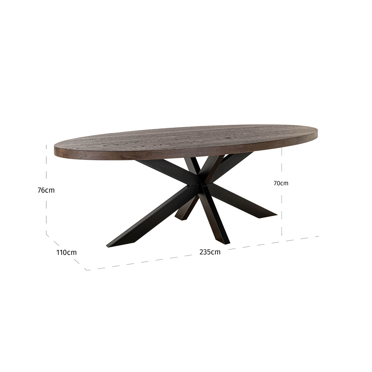 Eettafel Watson Dark brown/black 235 - Afbeelding 5