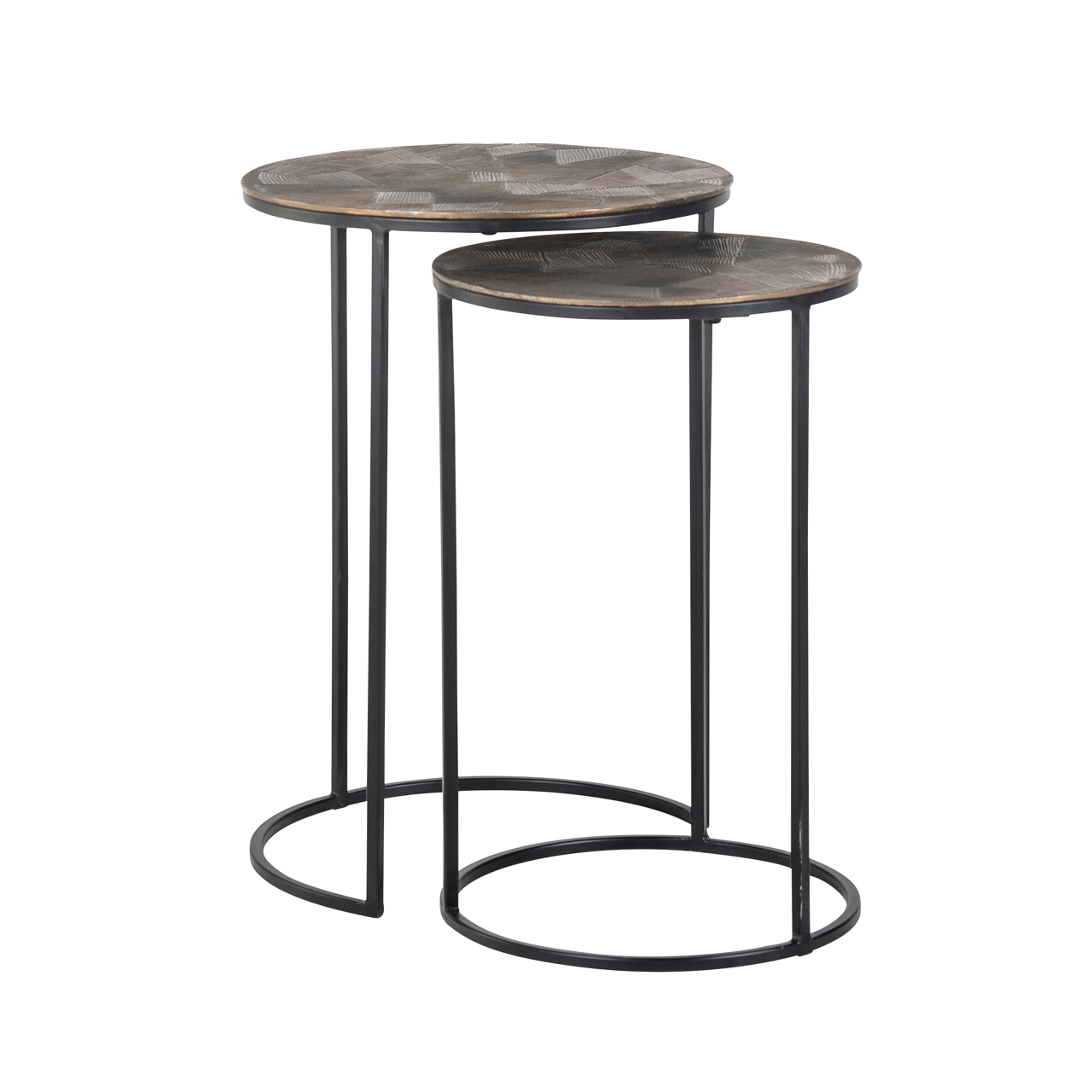 Bijzettafel Tulum brushed gold (Set of 2)