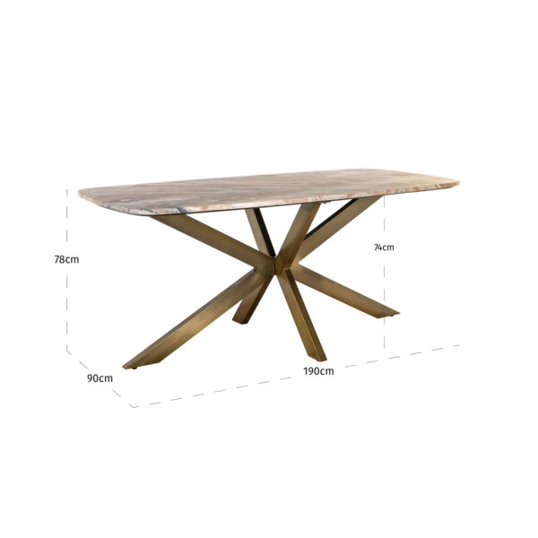 Eettafel Bottega Blush beige danish oval 190