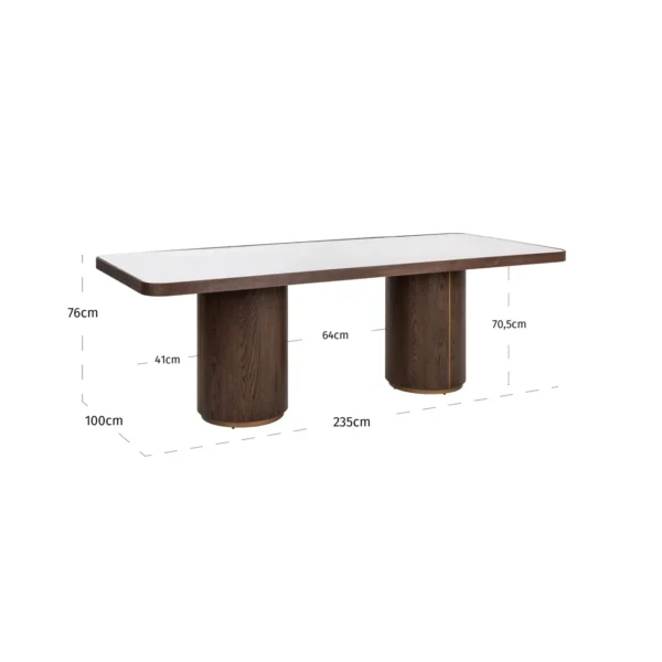 Dining table Willox beige 235 including glass