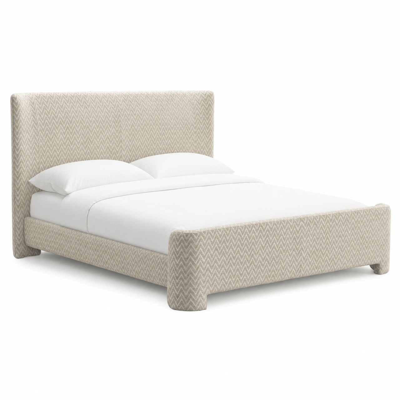 Bed Divana beige chevron 160×200