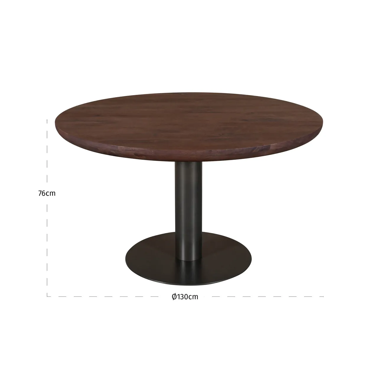 Eettafel Baldwin spicebrown 130Ø