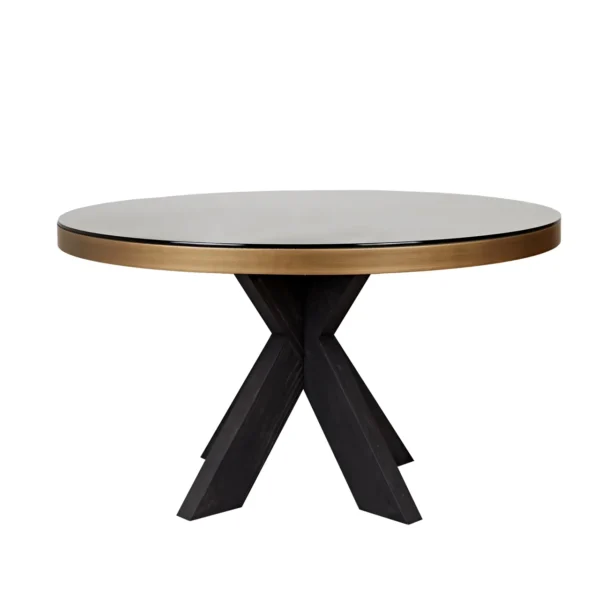 Eettafel Bloomville Ø140 cm – messing met shagreen afwerking