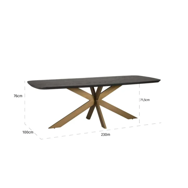 Eettafel Cambon donkerbruin Deens ovaal 230 cm