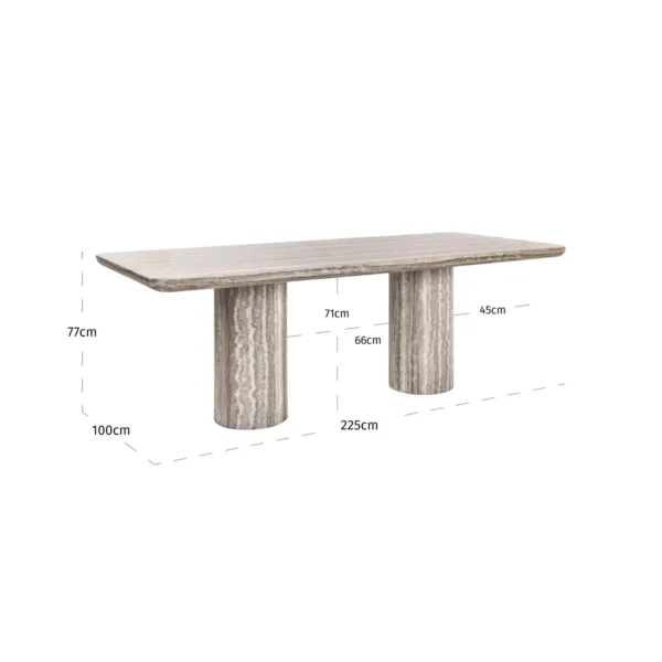 Eettafel Dulce grijs 225 cm